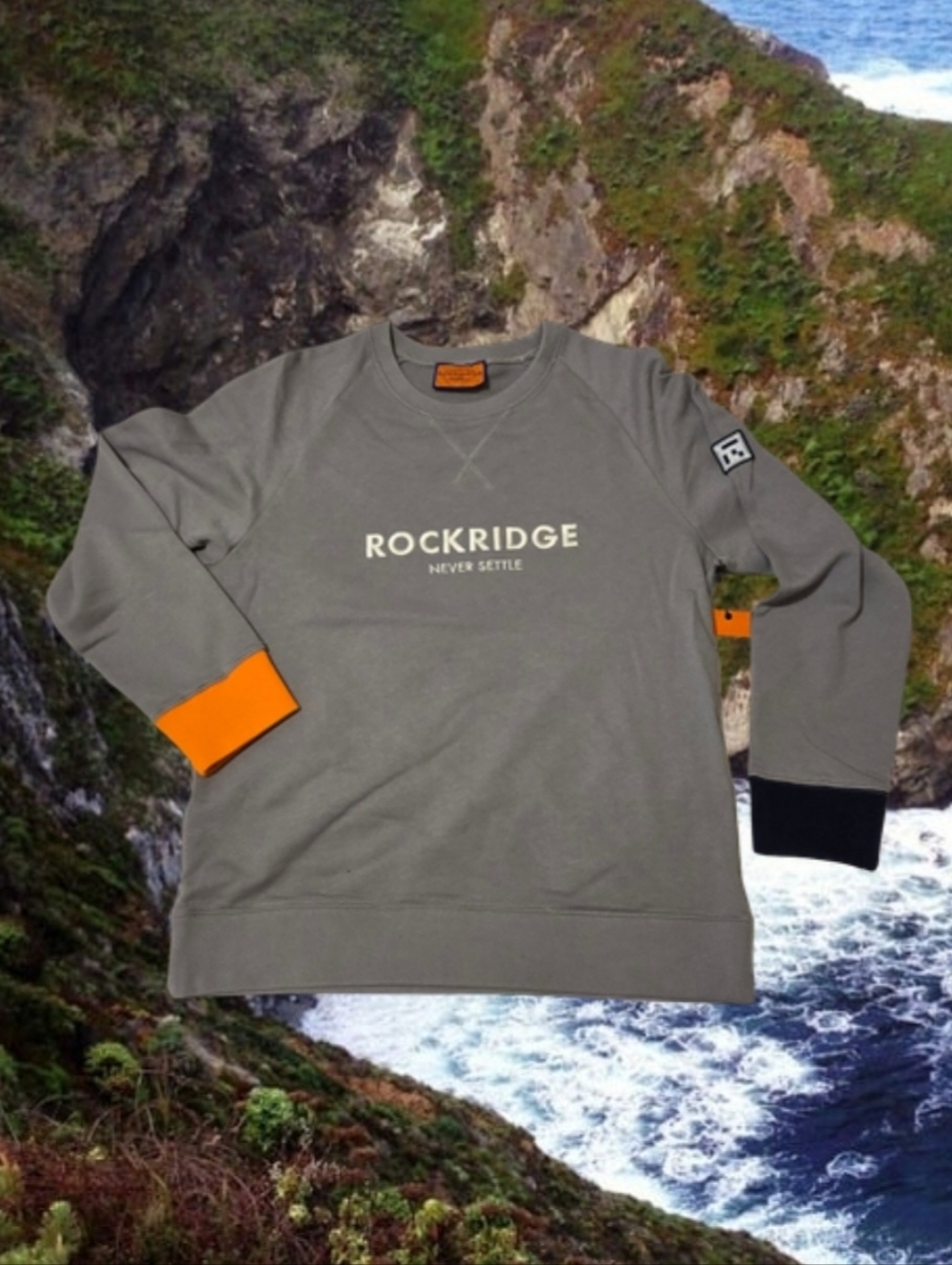 New! Rockridge Cotton Crewneck Sweatshirt Frwnch Terry Loop Lining XL Grey